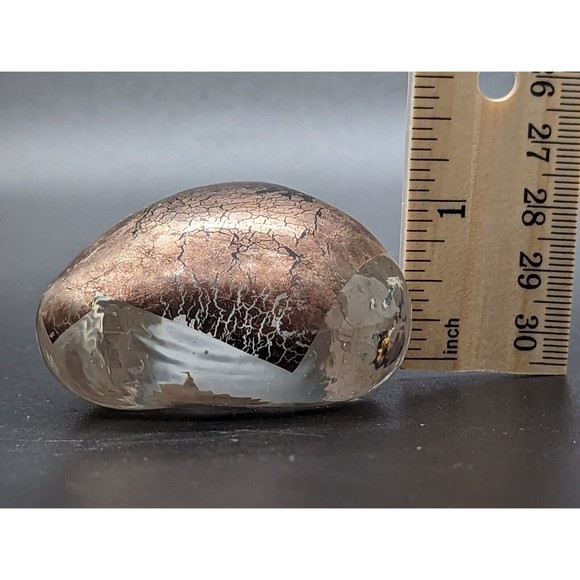 Robert Held Brutalist Gold Metallic Hand Blown Heart Art Glass Paperweight - Picture 7 of 9